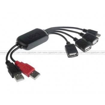 USB 3-Port Hub + Mini-USB Cable