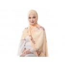 Shawlbyvsnow Printed Chiffon Long Headscarf Transparent Yellow