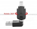 360deg x 360deg USB A Male to Mini-B 5 Pin Male Adapter